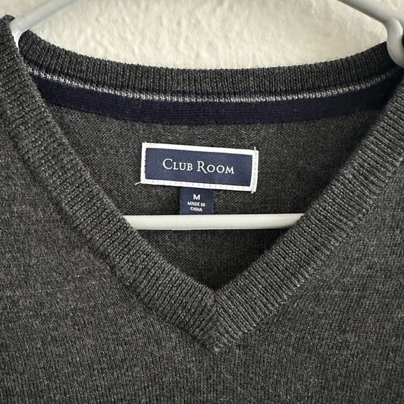 Club Room gray preppy men’s sweater size medium - Picture 2 of 4